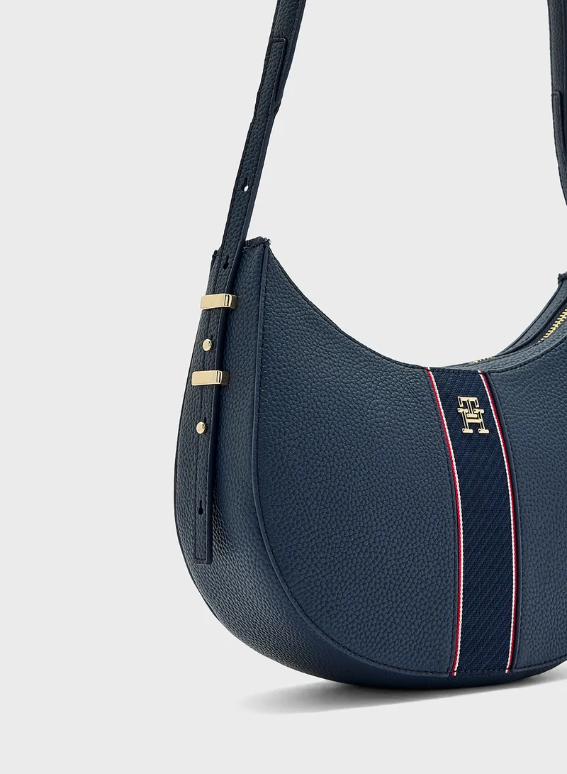 تومي هيلفيغر Logo Detail Top Handle Satchel