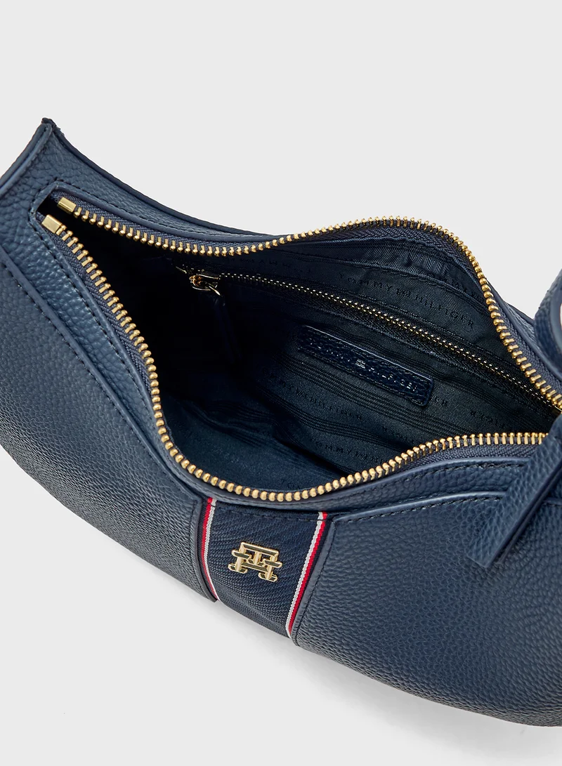 تومي هيلفيغر Logo Detail Top Handle Satchel