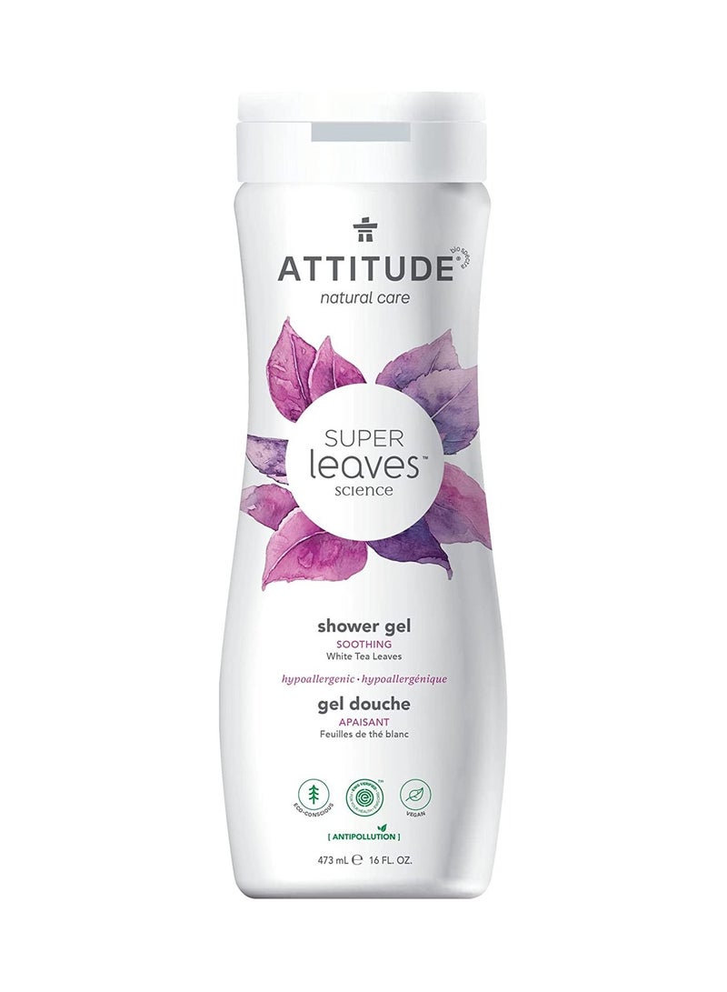 Attitude Natural Body Wash, EWG Verified, Gentle on Sensitive Skin, Hypoallergenic Shower Gel, Soothing, White Tea Leaves, 473 mL  - Image 1