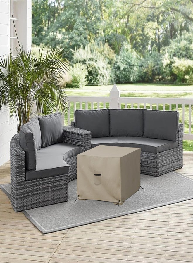 Covers & All Outdoor Ottoman Cover, 12 Oz PVC Coated Polyester, Waterproof Ottoman Slipcover, Square Patio Furniture Covers Suitable for Indoor and Outdoor Use (23” W x 23” L x 18” H, Beige) - Image 5