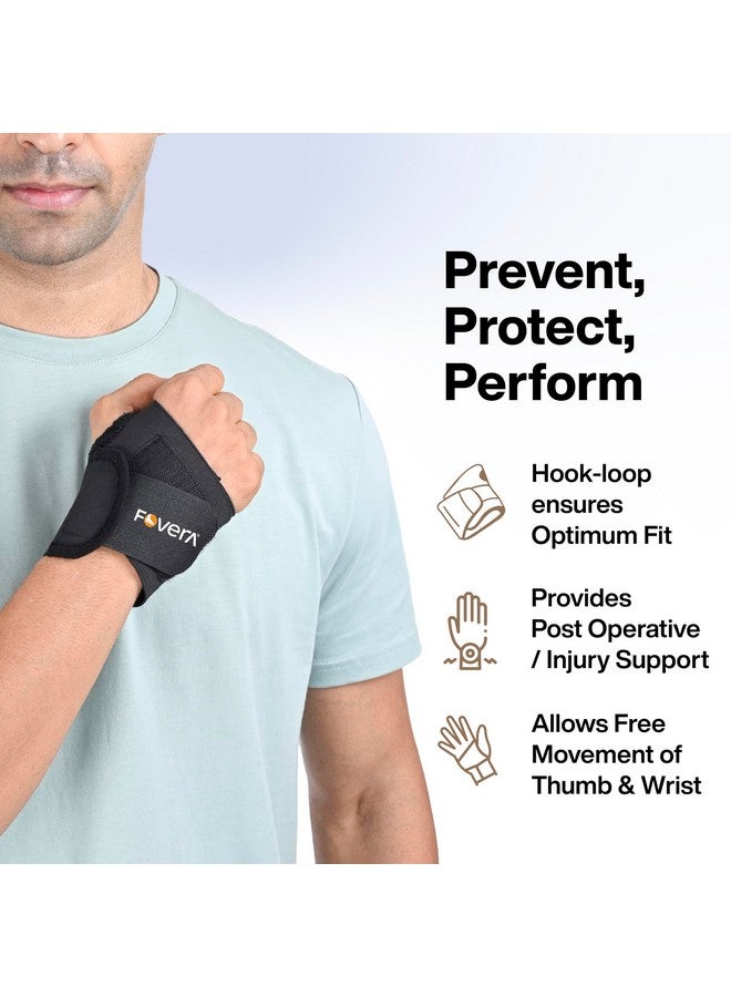 FOVERA Wrist Support Band with Thumb Loops for Gym Workout, Compression Wrist Support for Fitness, Weightlifting, Tendonitis, Carpal Tunnel Arthritis, Wrist Pain Relief for Men & Women (1 Unit) - Image 5