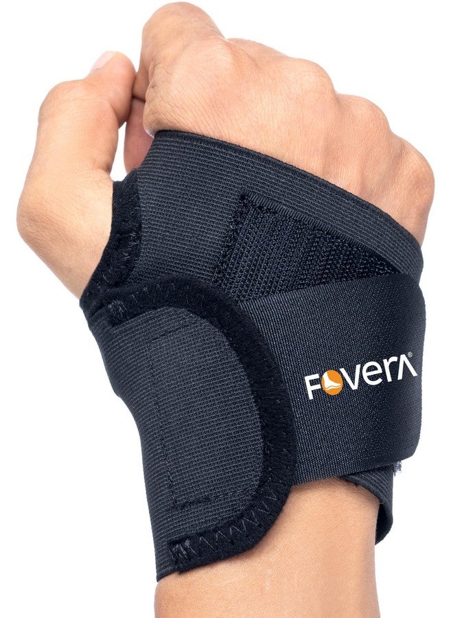 FOVERA Wrist Support Band with Thumb Loops for Gym Workout, Compression Wrist Support for Fitness, Weightlifting, Tendonitis, Carpal Tunnel Arthritis, Wrist Pain Relief for Men & Women (1 Unit) - Image 1