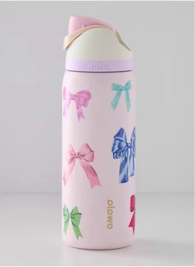 Owala - Owala FreeSip Insulated Stainless Steel Water Bottle with Straw for Sports and Travel, BPA-Free,32-Ounce,Pink - Image 1