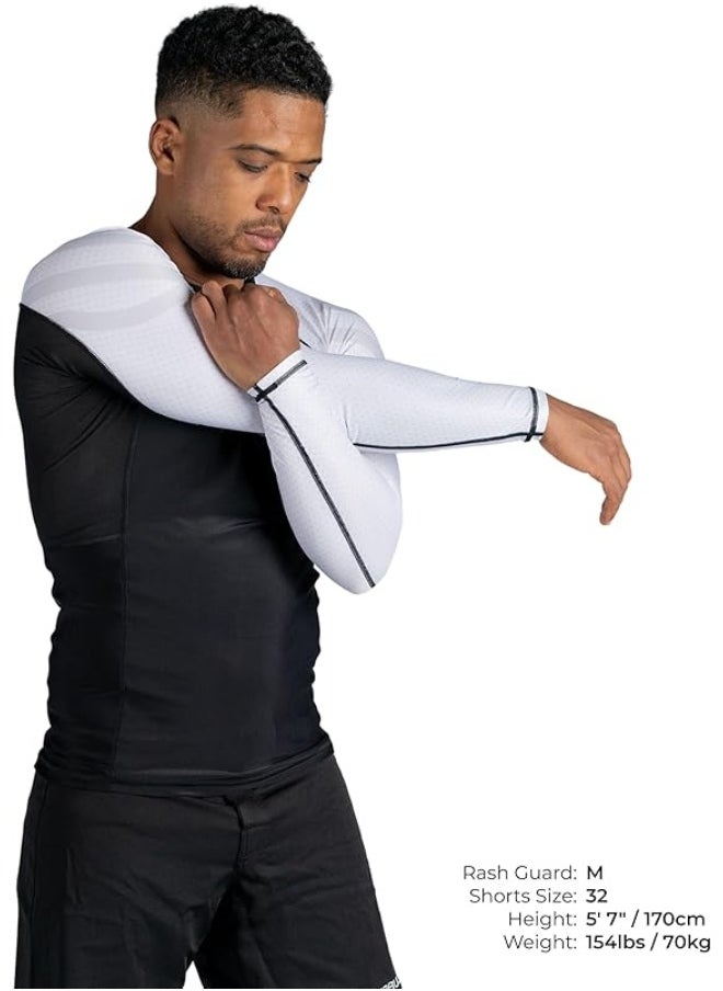 Sanabul  Essential Long Sleeve Compression Shirts For Men | Mma Bjj Athletic Compression Shirt | Men Cross Training Rashguard (2X-Large, White)  - Image 2