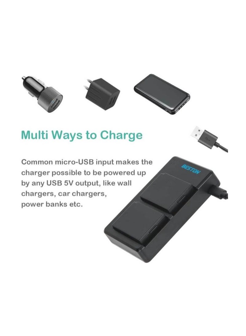 BESTON Beston Charger Double Ports for Canon E10 Batteries: Dual-port charger for Canon E10 batteries, providing flexibility and convenience. - Image 2