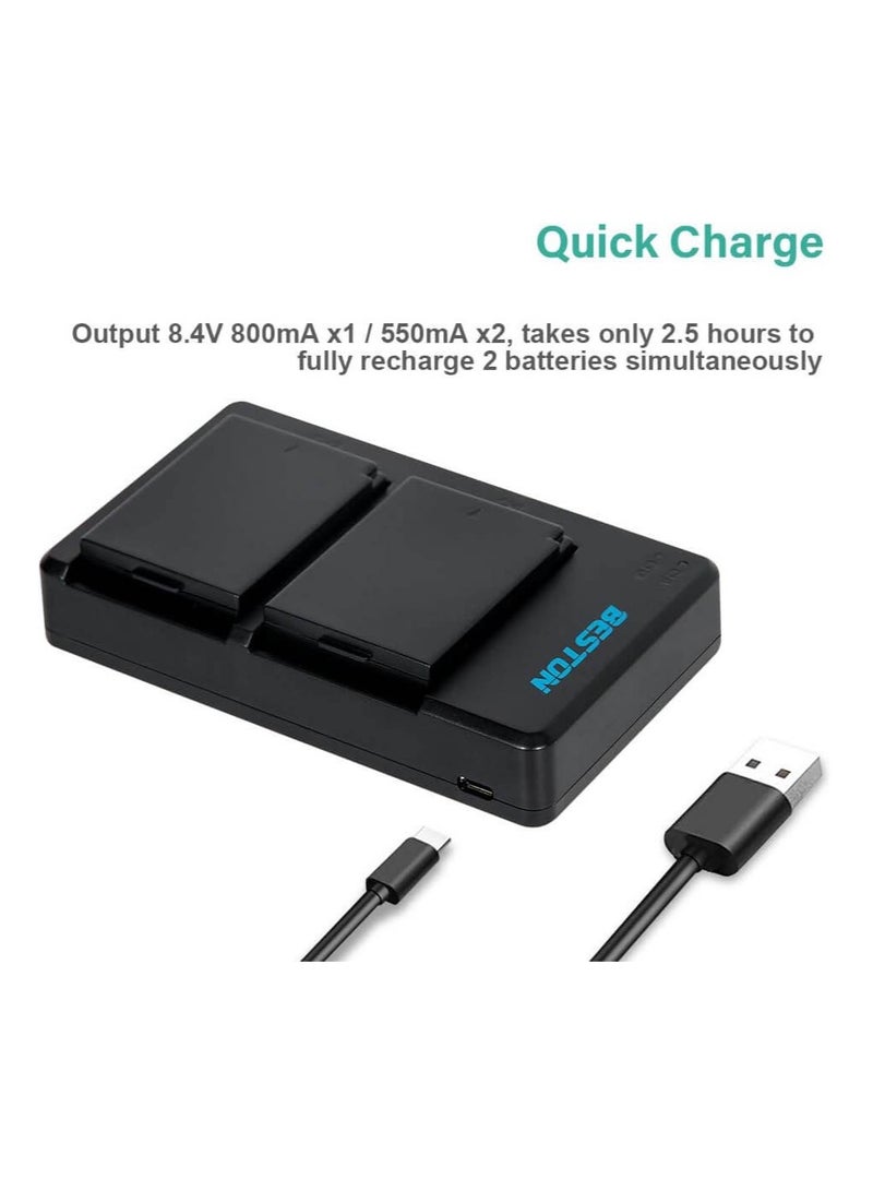 BESTON Beston Charger Double Ports for Canon E10 Batteries: Dual-port charger for Canon E10 batteries, providing flexibility and convenience. - Image 3