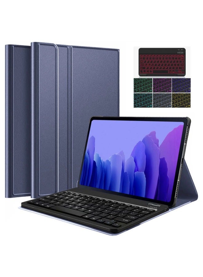 For Samsung S7FE Bluetooth Keyboard Split A7 Protective Case P610 Backlit Keyboard Flat Leather Case S6lite-Color:Black Leather Case + Black Backlit Keyboard-Applicable Model:Galaxy Tab A 10.1 （2019） T510  - Image 3