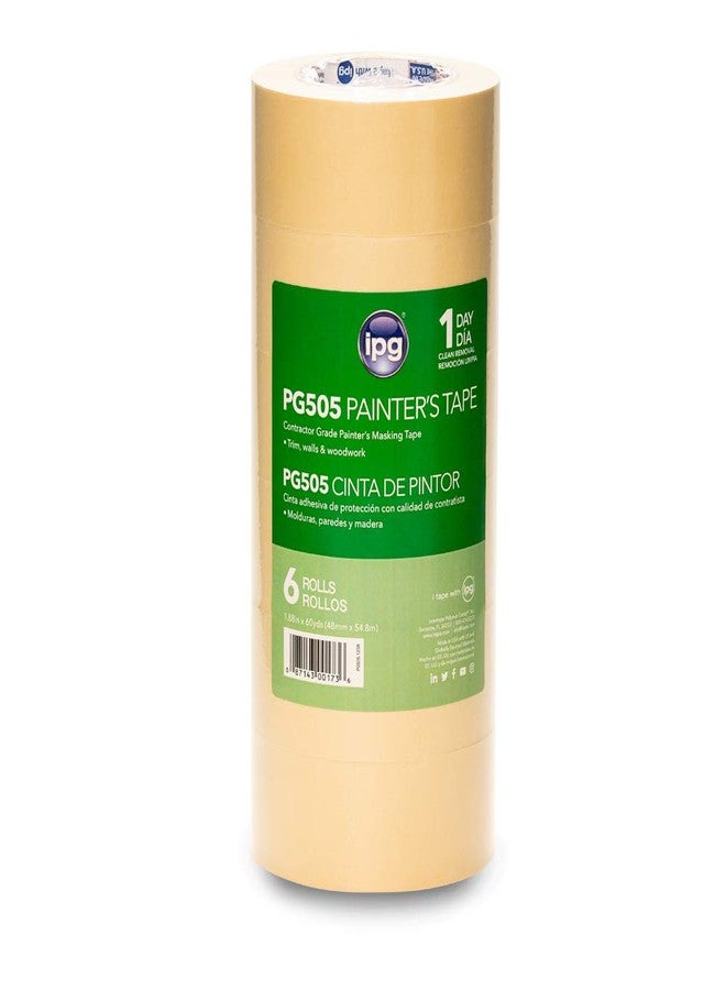 IPG PG505, 1-Day Masking Tape, 1.88" x 60 yd, Tan, (6-Pack) - Image 1