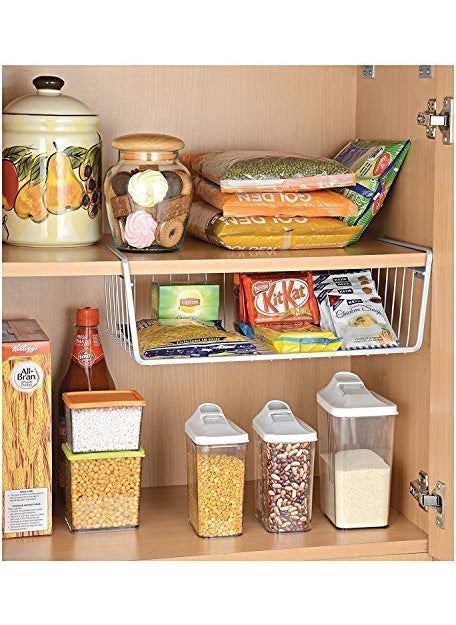 Styleys Styleys Metal Under Shelf Basket Wire Rack for Extra Cabinet Storage 13.5-inch, 3pcs, Black - S11027A  - Image 4