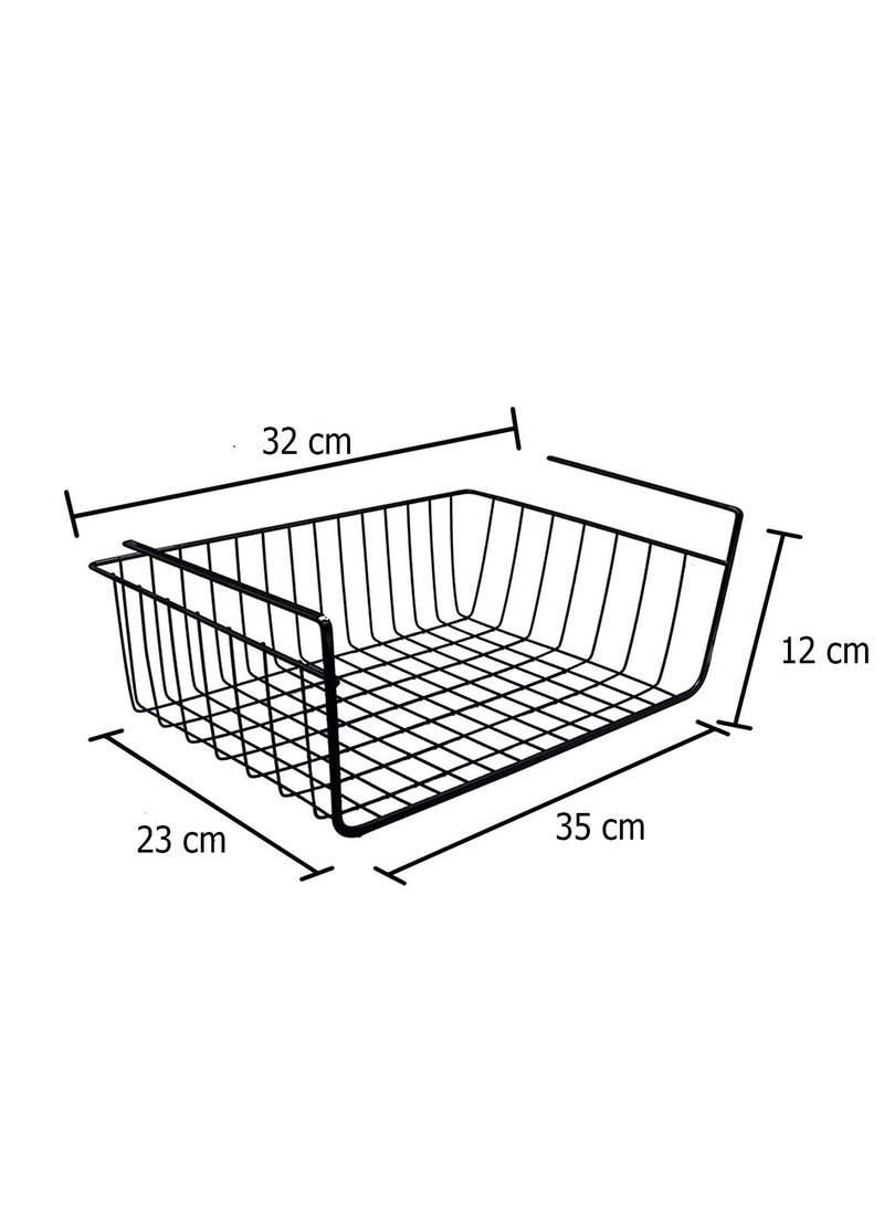 Styleys Styleys Metal Under Shelf Basket Wire Rack for Extra Cabinet Storage 13.5-inch, 3pcs, Black - S11027A  - Image 3