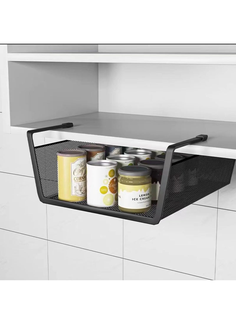 Styleys Styleys Under Shelf Baskets - Mesh Wire Rack Shelf Organizer Hanging Baskets for Office Kitchen Pantry Organization and Storage (17-inch, Black), 1 Piece - S11036  - Image 2