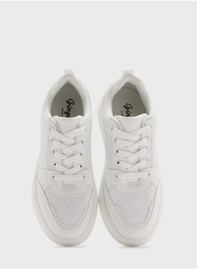 Ginger - Print Jacquard Trainers - Image 1