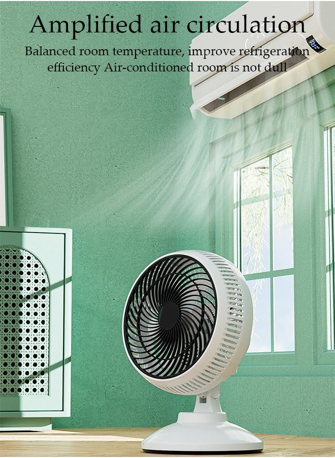 DUNISO Table Air Circulator Fan Mini Personal 2 Speeds Portable Table Fan 90° Adjustable Tilt Desk Fan with Hook Wall Mounted Fan for Whole Room Home Bedroom Office  - Image 2