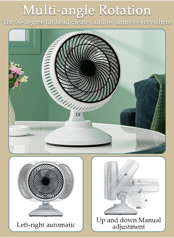 DUNISO Table Air Circulator Fan Mini Personal 2 Speeds Portable Table Fan 90° Adjustable Tilt Desk Fan with Hook Wall Mounted Fan for Whole Room Home Bedroom Office  - Image 5