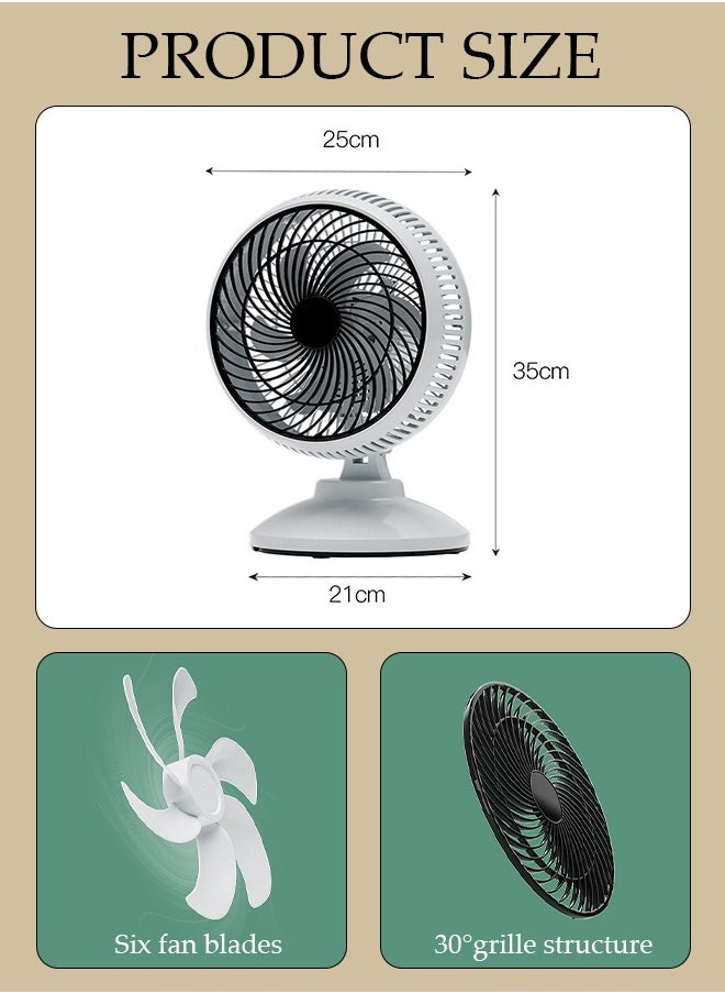 DUNISO Table Air Circulator Fan Mini Personal 2 Speeds Portable Table Fan 90° Adjustable Tilt Desk Fan with Hook Wall Mounted Fan for Whole Room Home Bedroom Office  - Image 4