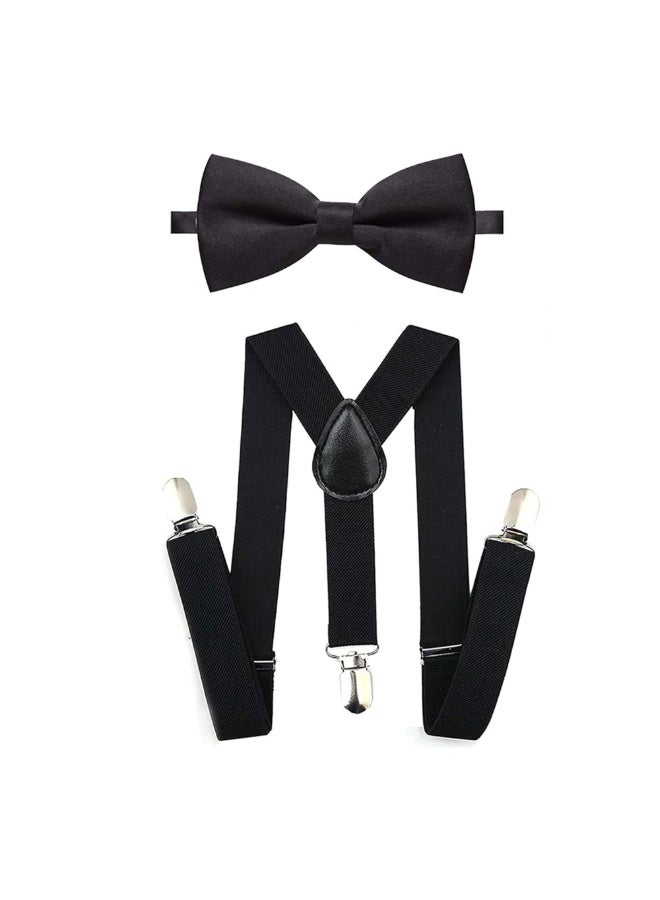 Grandpa costume for boys, including grey old man wig, wig cap, eyebrows and mustache, glasses, cane, Y-shaped elastic suspenders and bow tie (7 pieces), perfect for children to play the role of grandpa. - Image 5
