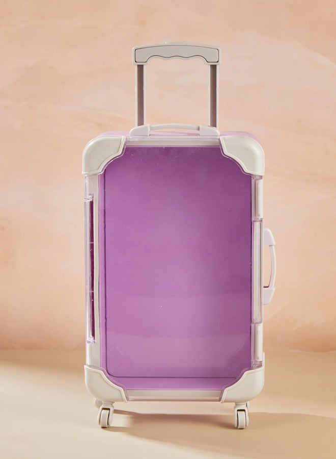 STANCRAY Mini Luggage Case, Double Sided Mini Trolley Suitcase Candy Box for Lashes, Cosmetics, Stationery and Candy Doll Travel Storage Box Holder Organizer for Women Girls for Travel (Purple) - Image 2