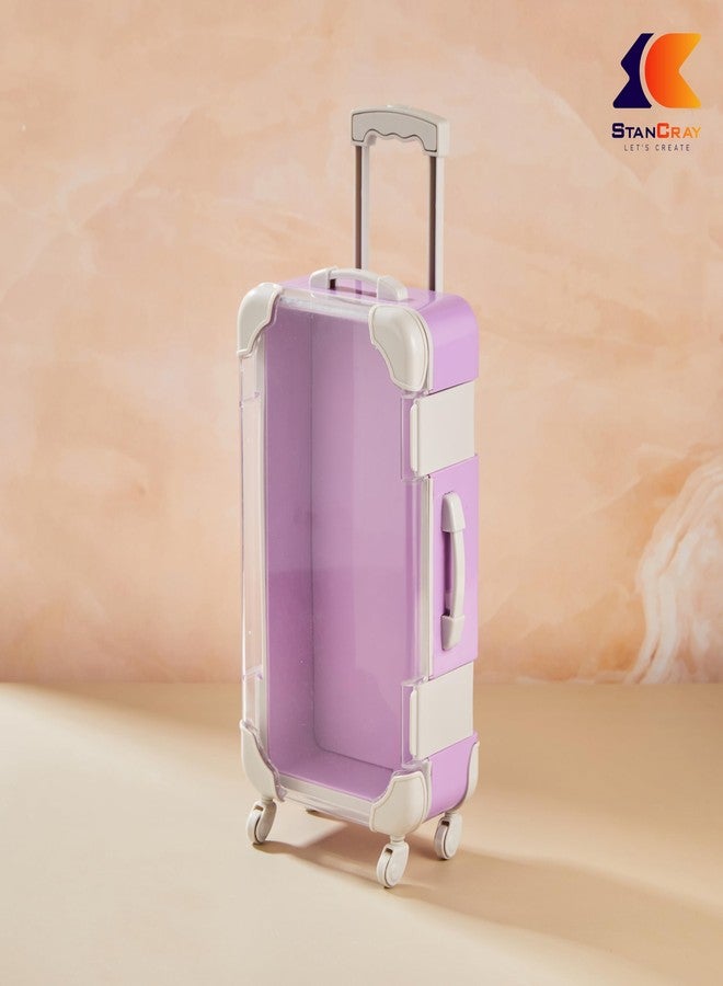 STANCRAY Mini Luggage Case, Double Sided Mini Trolley Suitcase Candy Box for Lashes, Cosmetics, Stationery and Candy Doll Travel Storage Box Holder Organizer for Women Girls for Travel (Purple) - Image 5