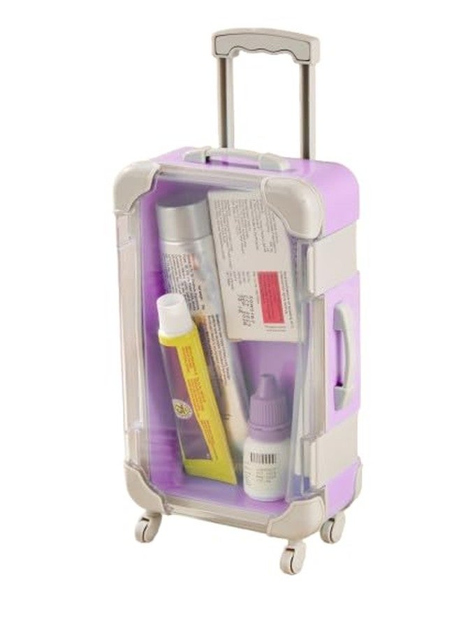 STANCRAY Mini Luggage Case, Double Sided Mini Trolley Suitcase Candy Box for Lashes, Cosmetics, Stationery and Candy Doll Travel Storage Box Holder Organizer for Women Girls for Travel (Purple) - Image 1