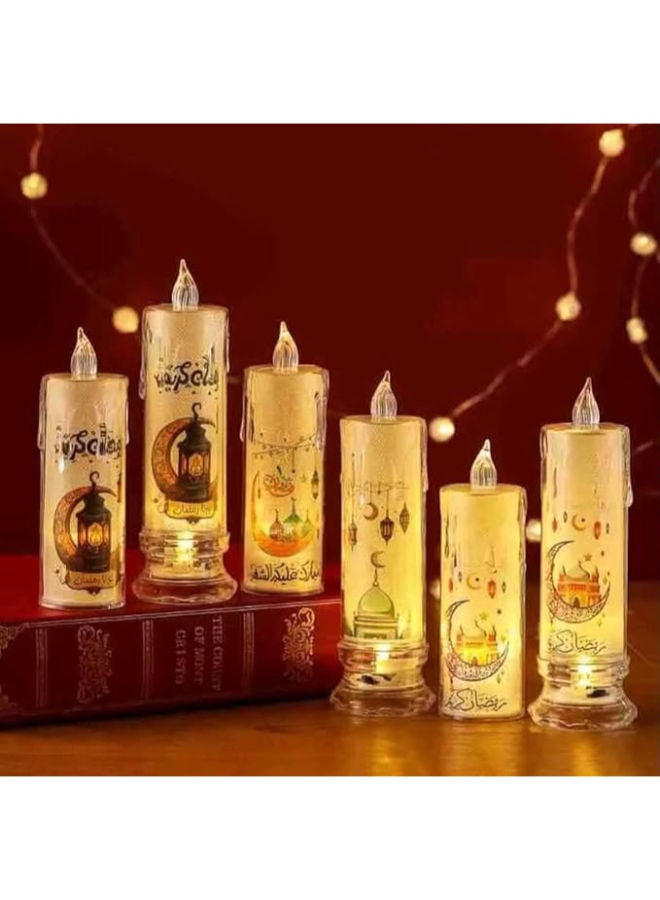 إضاءة شموع LED رمضانية – طقم 6 تصاميم مختلفة - Image 1