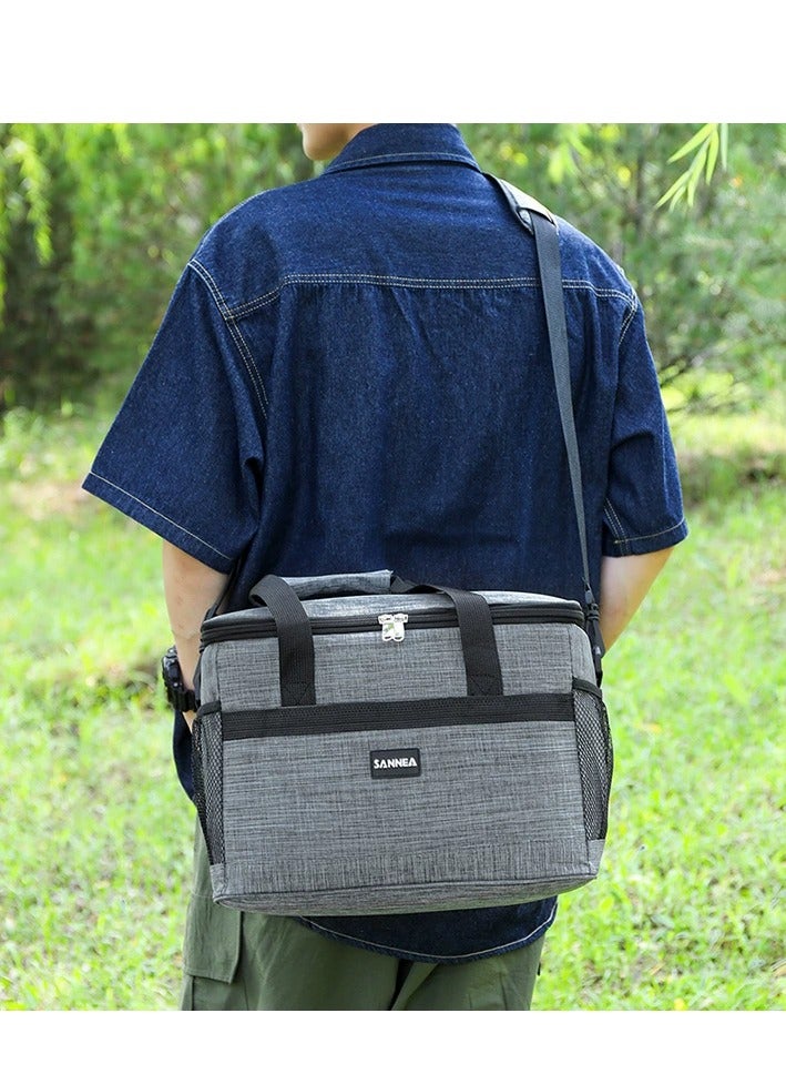 سان معزول حقيبة الغداء - قدرة كبيرة - مانعة للتسرب حقيبة تبريد مع حزام قابل للتعديل - قابلة لإعادة الاستخدام مربع الغداء ﻿ - Image 1