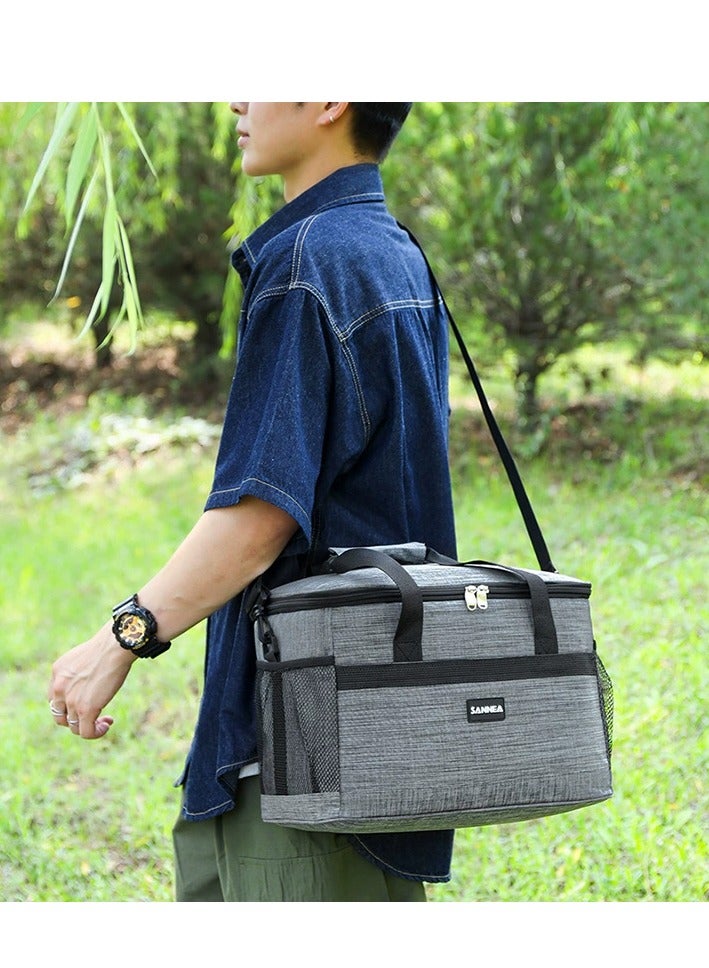 سان معزول حقيبة الغداء - قدرة كبيرة - مانعة للتسرب حقيبة تبريد مع حزام قابل للتعديل - قابلة لإعادة الاستخدام مربع الغداء ﻿ - Image 2