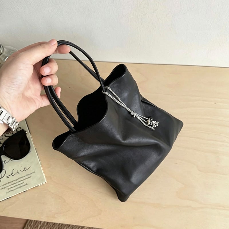 Soft Leather Casual Tote Bag - Image 3