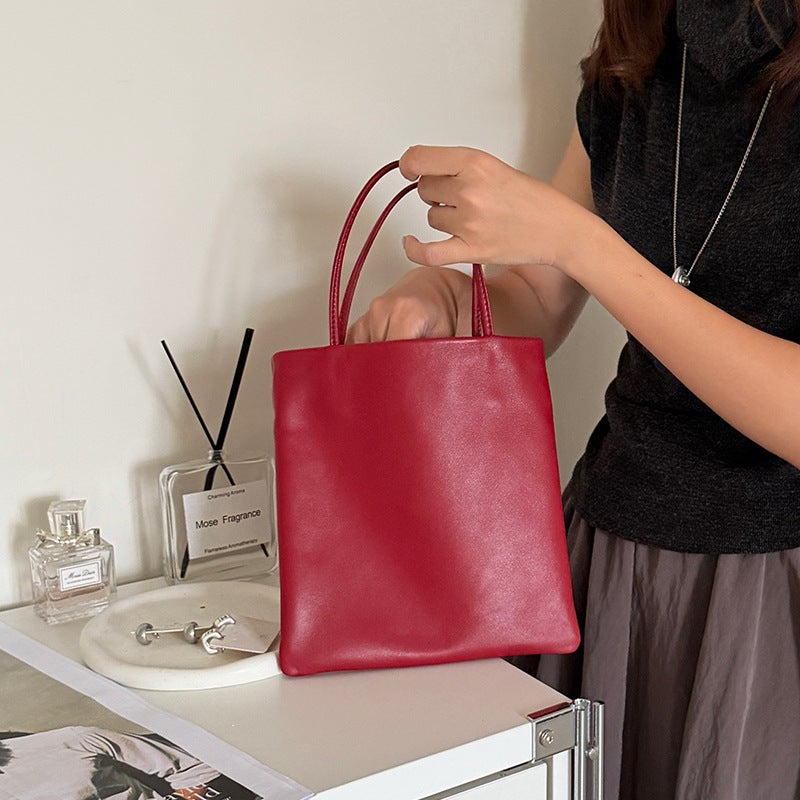 Soft Leather Casual Tote Bag - Image 2