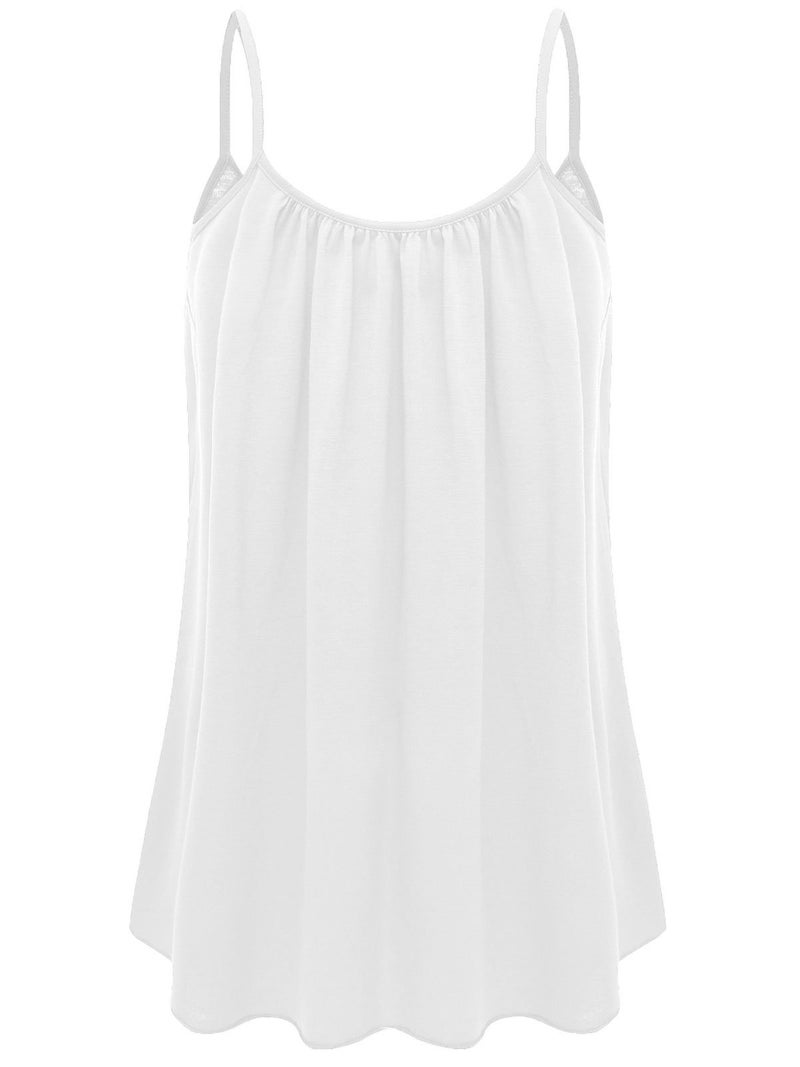 7th Element Plus Size Tank Tops for Womens Camisoles Cami Loose Fit Sleeveless Summer Dressy Shirts Blouse 2025 Summer(White,3X) - Image 5