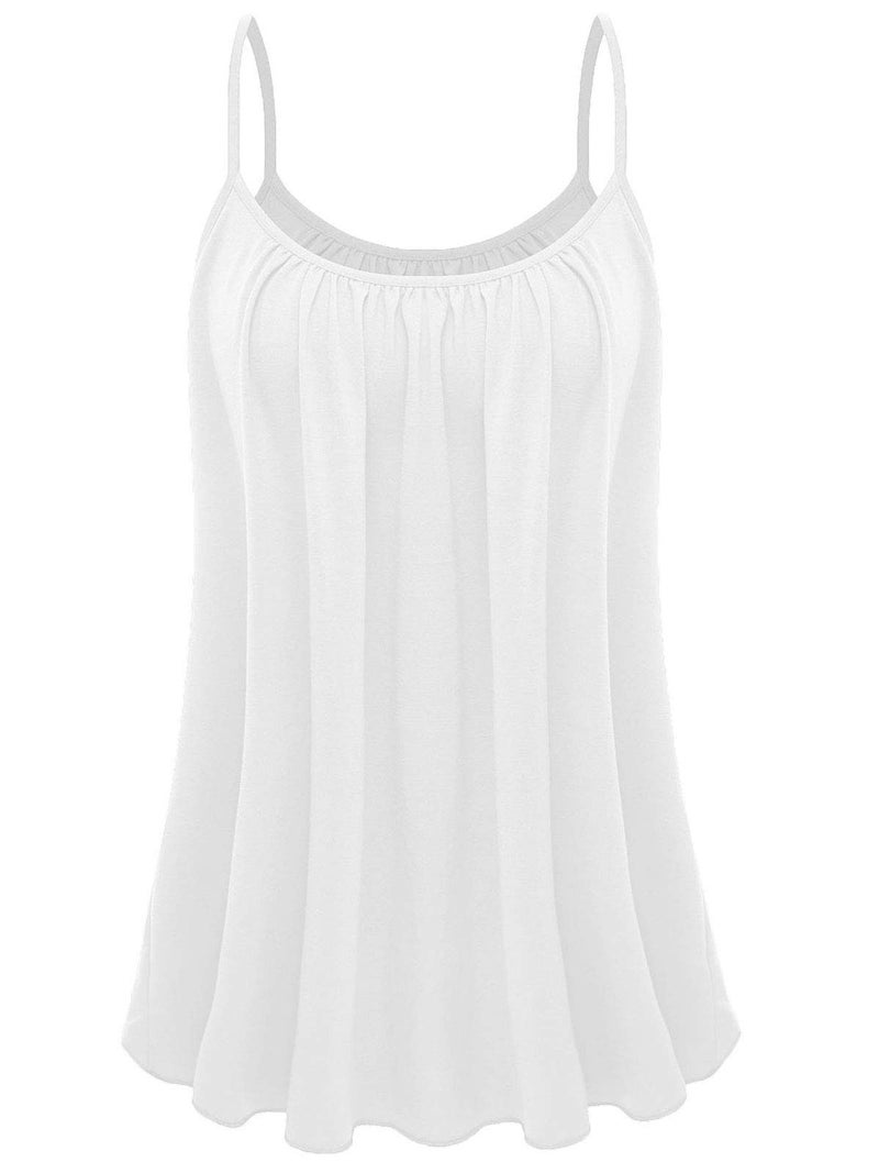 7th Element Plus Size Tank Tops for Womens Camisoles Cami Loose Fit Sleeveless Summer Dressy Shirts Blouse 2025 Summer(White,3X) - Image 4