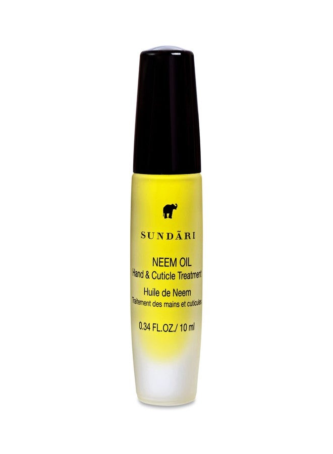 SUNDARI Neem Hand & Cuticle Treatment Oil – 0.34 Fl Oz, Roller for Dry Hands, Nails and Cuticles, Hydrating, Non-Greasy, Pure Plant & Herbal Extracts, Mess-Free Application, Deep Nourishment - Image 1
