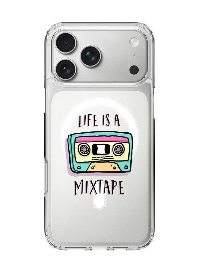 Stylizedd Classic Clear MagSafe Case for iPhone 17 Pro Max , Hybrid Soft Case Flexible Edges Anti Drop TPU PC Gel Thin Transparent Cover [ Designed for iPhone 17 Pro Max ] - Life is a mixtape