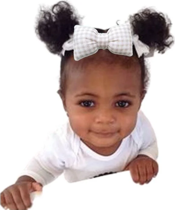 جوسو 2-Piece Hair Band with Bow Black-Beige