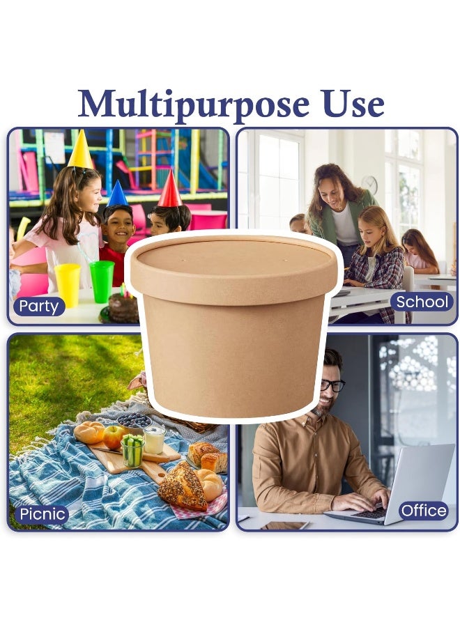 إس إن إتش باكينج **أوعية شوربة SNH باكِنغ صديقة للبيئة، مصنوعة من الكرافت بسعة 16 أونصة، أكواب طعام ورقية للاستخدام مرة واحدة – تحتوي العبوة على 50 قطعة** - Image 5