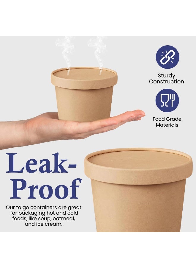 إس إن إتش باكينج **أوعية شوربة SNH باكِنغ صديقة للبيئة، مصنوعة من الكرافت بسعة 16 أونصة، أكواب طعام ورقية للاستخدام مرة واحدة – تحتوي العبوة على 50 قطعة** - Image 4