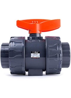 2'' PVC True Union Ball Valve with Full Port, ASTM F1970, EPDM O-Rings and Reversible PTFE Seats, 200 PSI Rating @73F, Grey, 2 inch Socket