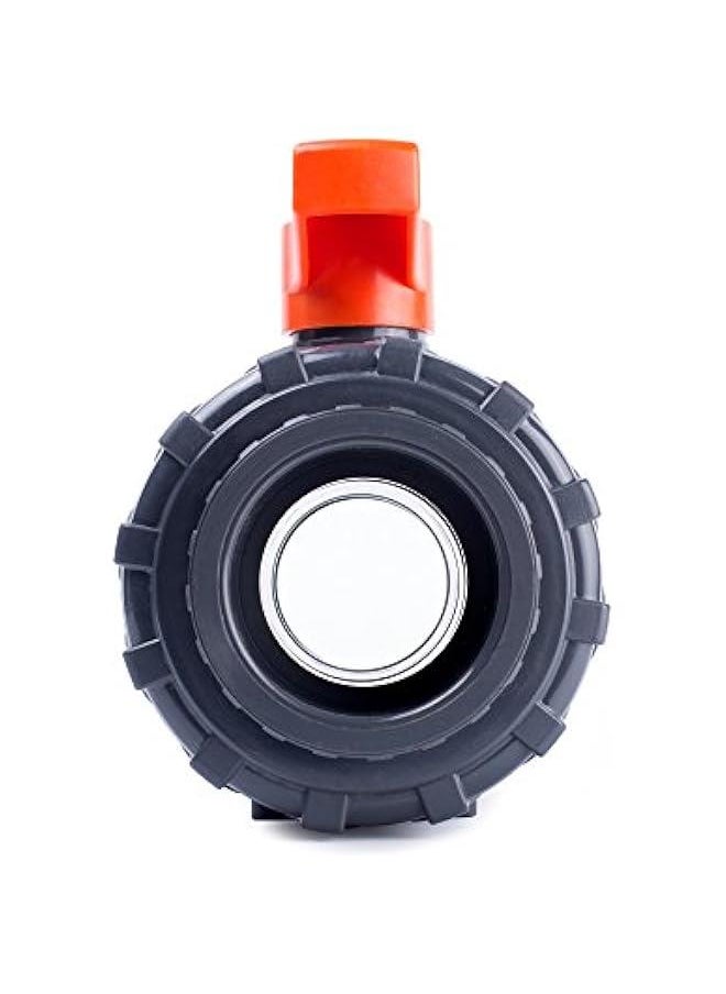 Arabest - 2'' PVC True Union Ball Valve with Full Port, ASTM F1970, EPDM O-Rings and Reversible PTFE Seats, 200 PSI Rating @73F, Grey, 2 inch Socket - Image 1