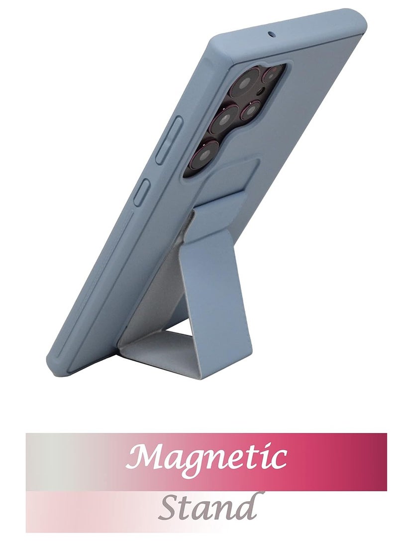 ELTRAZONE Sky Blue Galaxy S23 Ultra Case – Fully Covered with Finger Grip Stand Holder, Anti-Slip Shockproof Protective Cover for Samsung S23 Ultra 5G - Image 2