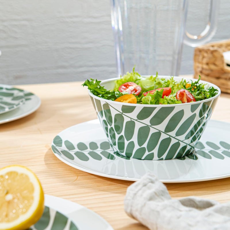 bzyoo 12-Piece Melamine Dinnerware Set - Leaf | Lightweight, Durable, BPA-Free | Dishwasher Safe Dish Set for Indoor & Outdoor Use - Perfect for Camping, BBQs, Kids - Image 4