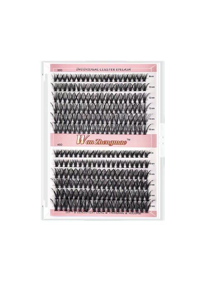 240 قطعة رموش صناعية، طقم تمديد الرموش، عناقيد رموش مع لاصق ورموش، مزيل لاصق الرموش، أداة تطبيق الرموش، طقم رموش فردية، فرشاة رموش، سهل التطبيق في المنزل (طقم 30d+40d). - Image 4