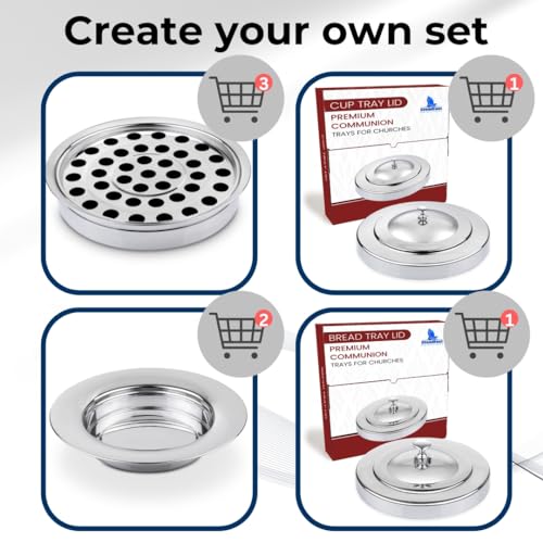 Steadfast Selections (Cup Tray) Silver Premium Communion Trays for Churches | Stainless Steel Communion Set, Supplies | 40 Cup Tray | Church Communion Ware Sets - Image 3