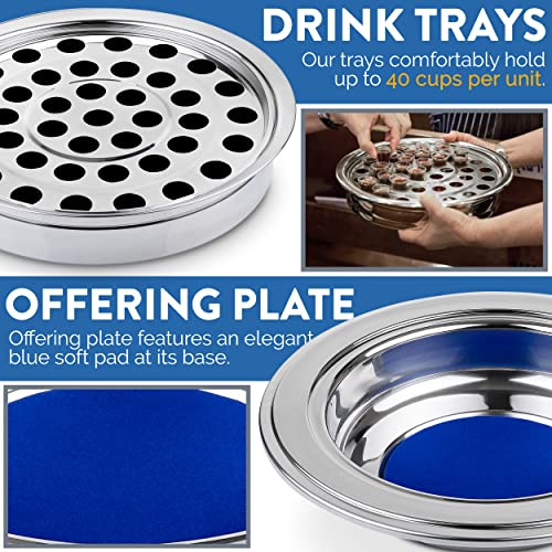 Steadfast Selections (Cup Tray) Silver Premium Communion Trays for Churches | Stainless Steel Communion Set, Supplies | 40 Cup Tray | Church Communion Ware Sets - Image 5