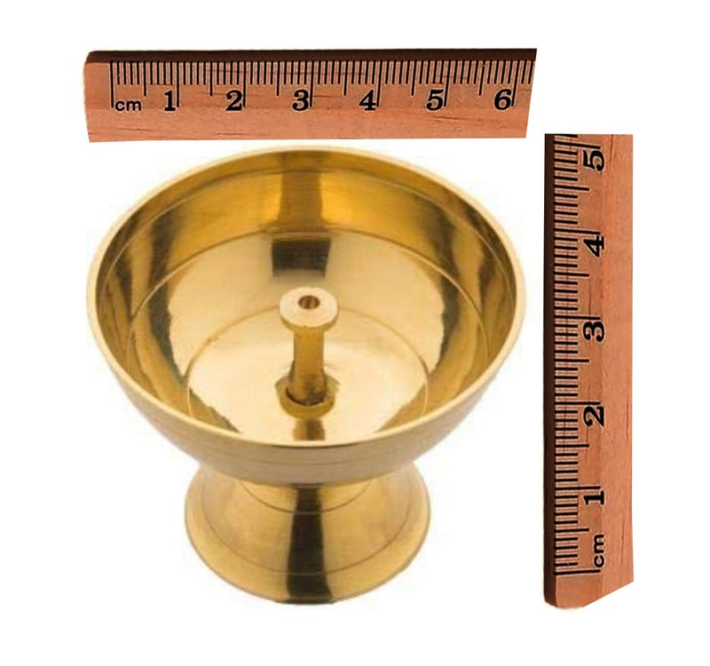 Neoteric Indian Classic Traditional Small Nandha Vilakku Oval Brass Diya | Gold Pooja Oil Lamp for Temple, Prayer Room, & Festivals | Spiritual Decoration | Durable & Elegant | Pack of 1 - Image 4