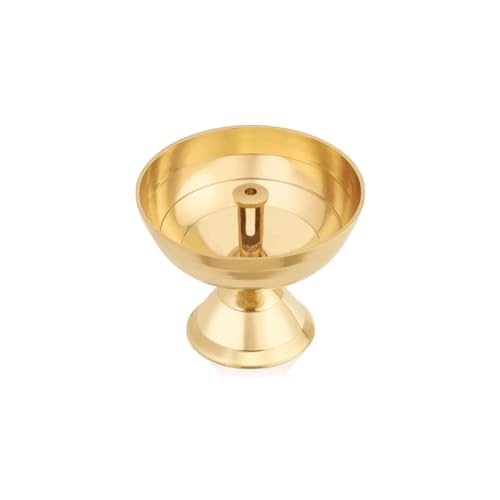 Neoteric Indian Classic Traditional Small Nandha Vilakku Oval Brass Diya | Gold Pooja Oil Lamp for Temple, Prayer Room, & Festivals | Spiritual Decoration | Durable & Elegant | Pack of 1 - Image 5