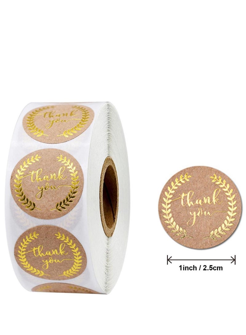 East Lady Thank you for the sticker roll, 500 pieces total of 1 inch, perfect for sealing envelopes with sticky labels made from kraft paper and hot foil stamping. Customers appreciate them for weddings, cake decorations, and small businesses. - Image 2