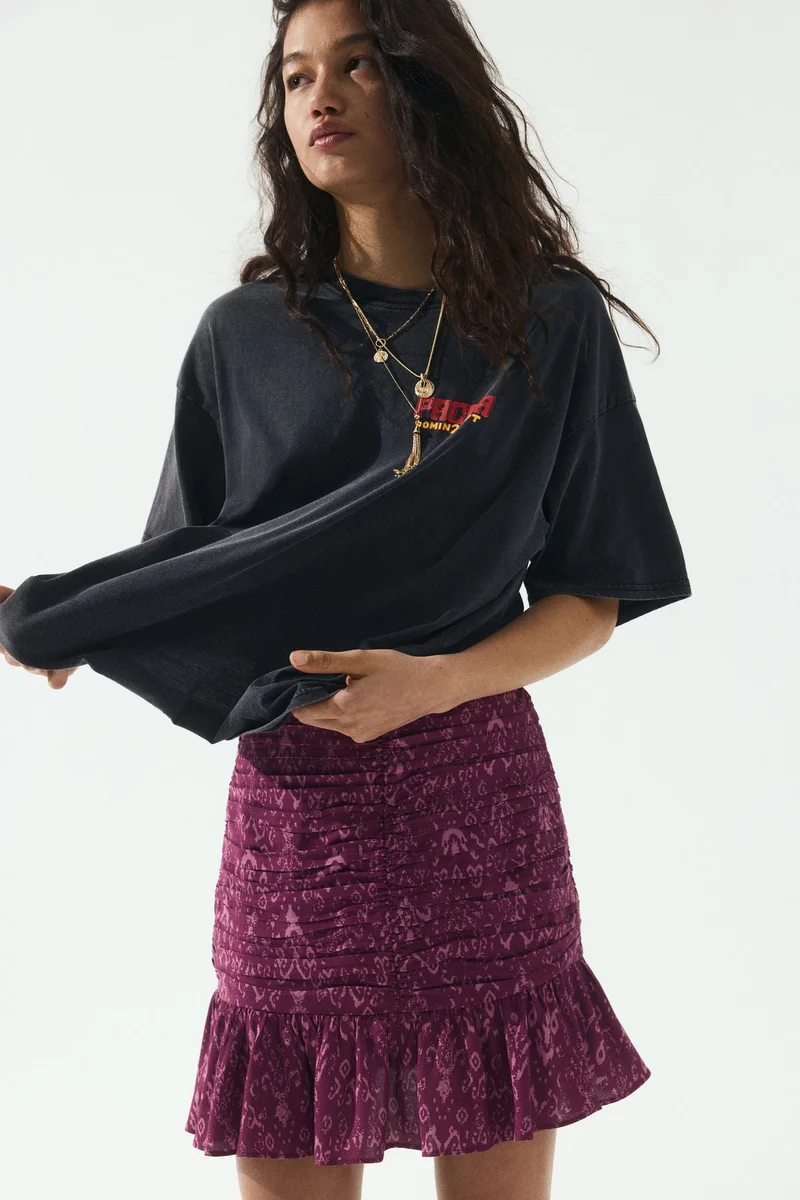 H&M Gathered mini skirt