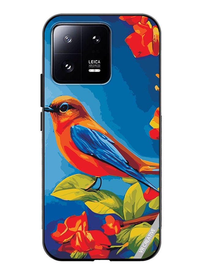 VR CREATIVE Protective Case Cover For Xiaomi 13 Bird Sits Branch Cherry Blossoms Design Multicolour - Image 1