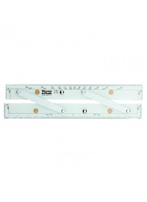 Weems & Plath 12 Parallel Ruler #140 with Brushed Aluminum Arms
