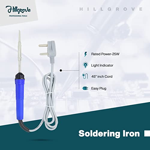 Hillgrove Hgve1M1 4In1 Intermediate Heating 25W Soldering Iron Kit, Corded Electric - Image 2