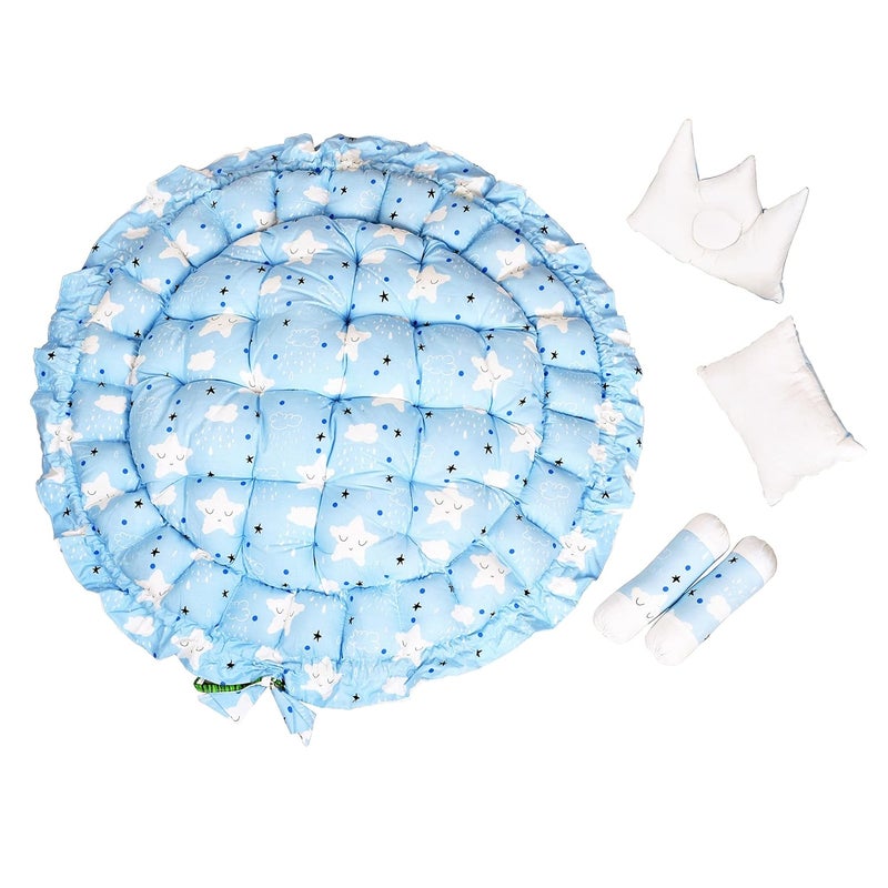 LOREM Multicolor 4 Pillows Round Shape Cotton Baby Bed for 01 Year BB09CMC - Image 4